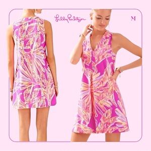 Lilly Pulitzer Amina Swing Dress Amethyst Sunseekers Sleeveless Pink Purple M
